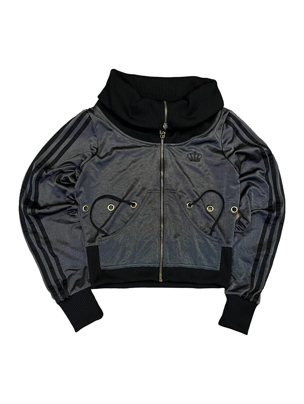 Adidas Missy Elliott Respect Me Y2K Cropped Track Jacket Size 38 Black
